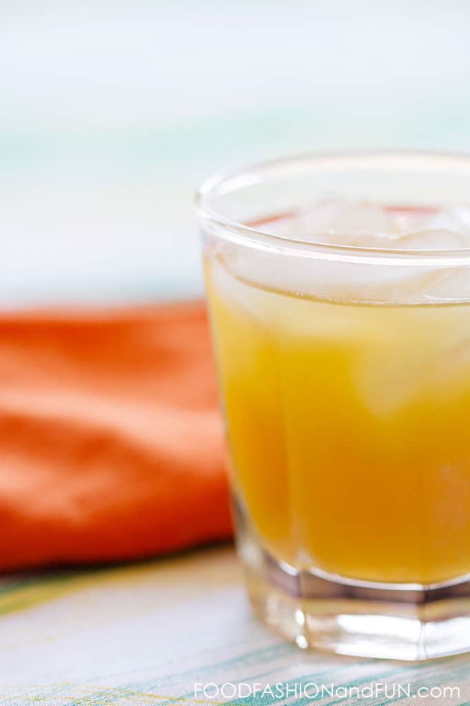 mango nectar, spiced rum, black tea, cocktail, drink