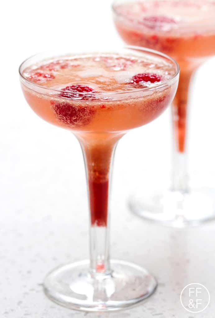 raspberry champagne cocktail from foodfashionandfun.com